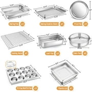 10 Piece Baking Pans Set, Vesteel Stainless Steel Bakeware Set for Oven, Include Cake Pan/Baking Cookie Sheet/Pizza/Muffin/Loaf Pan, Non-Toxic & Heavy Duty, Dishwasher Safe