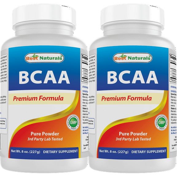 2 Pack Best Naturals BCAA 8 Oz Powder | Pre/Post Workout Bodybuilding Supplement | Boost Muscle Growth