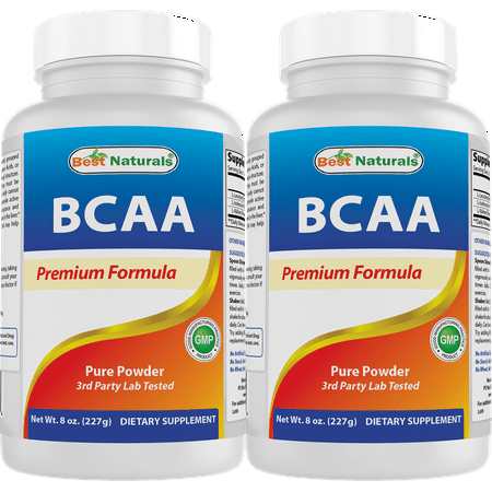 2 Pack Best Naturals BCAA 8 Oz Powder | Pre/Post Workout Bodybuilding Supplement | Boost Muscle Growth