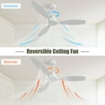 thumbnail image 5 of Sofucor 52 Inch Ceiling Fan no Light, Outdoor Indoor Modern White Ceiling Fan, 3 Wood Blades, 5 of 8