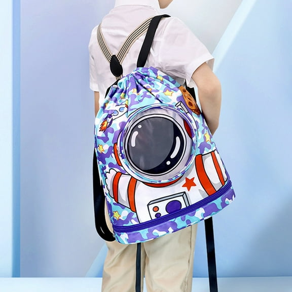 Kids Swim Backpack - Waterproof Dry Wet Separated Bag with Shoe Compartment, Double Shoulder Beach Bag for Boys Girls, Lightweight Travel Backpack for Pool Swim Lessons, Sports Gear Bag