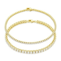 Believe by Brilliance Women's Flash Gold Plated Cubic Zirconia Tennis Bracelet Set