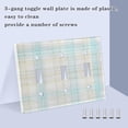 thumbnail image 4 of Dailycode Light Switch Plate Covers 3 Gang Wall Plate Plastics Outlet Covers for Kitchen Home Office Decor Soft Blue and Beige Plaid, 4 of 8