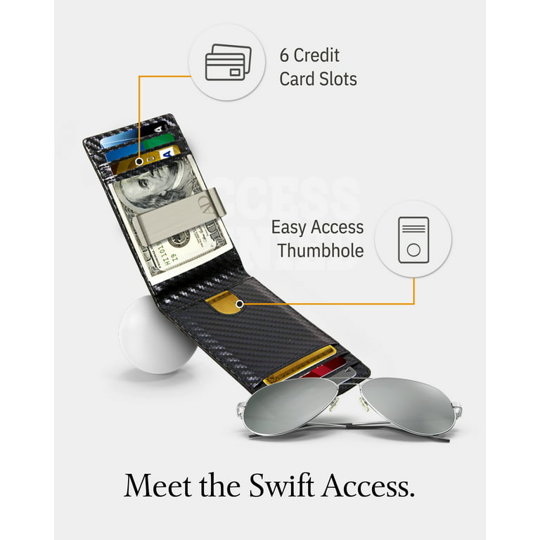 Slim Minimalist Wallets For Men & Women - Genuine Leather Credit Card Holder  Front Pocket RFID Blocking Wallet With Gift Box 