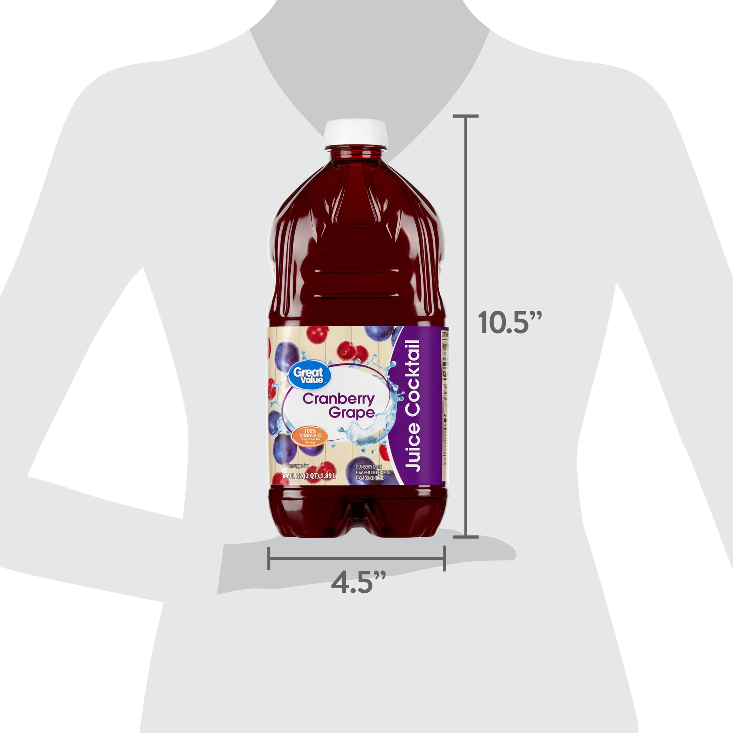 Great Value Cranberry Grape Juice Cocktail, 64 fl oz