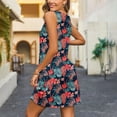 thumbnail image 6 of Tropical Print Dress for Women Sleeveless V Neck Summer Mini Dress Casual Vacation Beach Sundress, 6 of 6