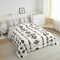 thumbnail image 3 of Manfei Ancient Aztec Theme Full Size Comforter Sets,Vintage Rhombus Triangle Bedding Comforter Set,Black Brown Beige Bedding Sets For Teens,Ultra Soft Home Decor Reversible,3pcs, 3 of 8