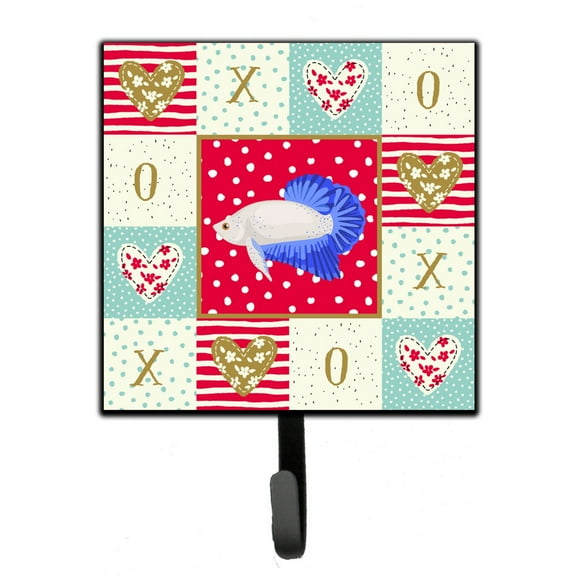 Carolines Treasures CK5492SH4 Plakat Betta Love Leash or Key Holder Red Single Hook multicolor