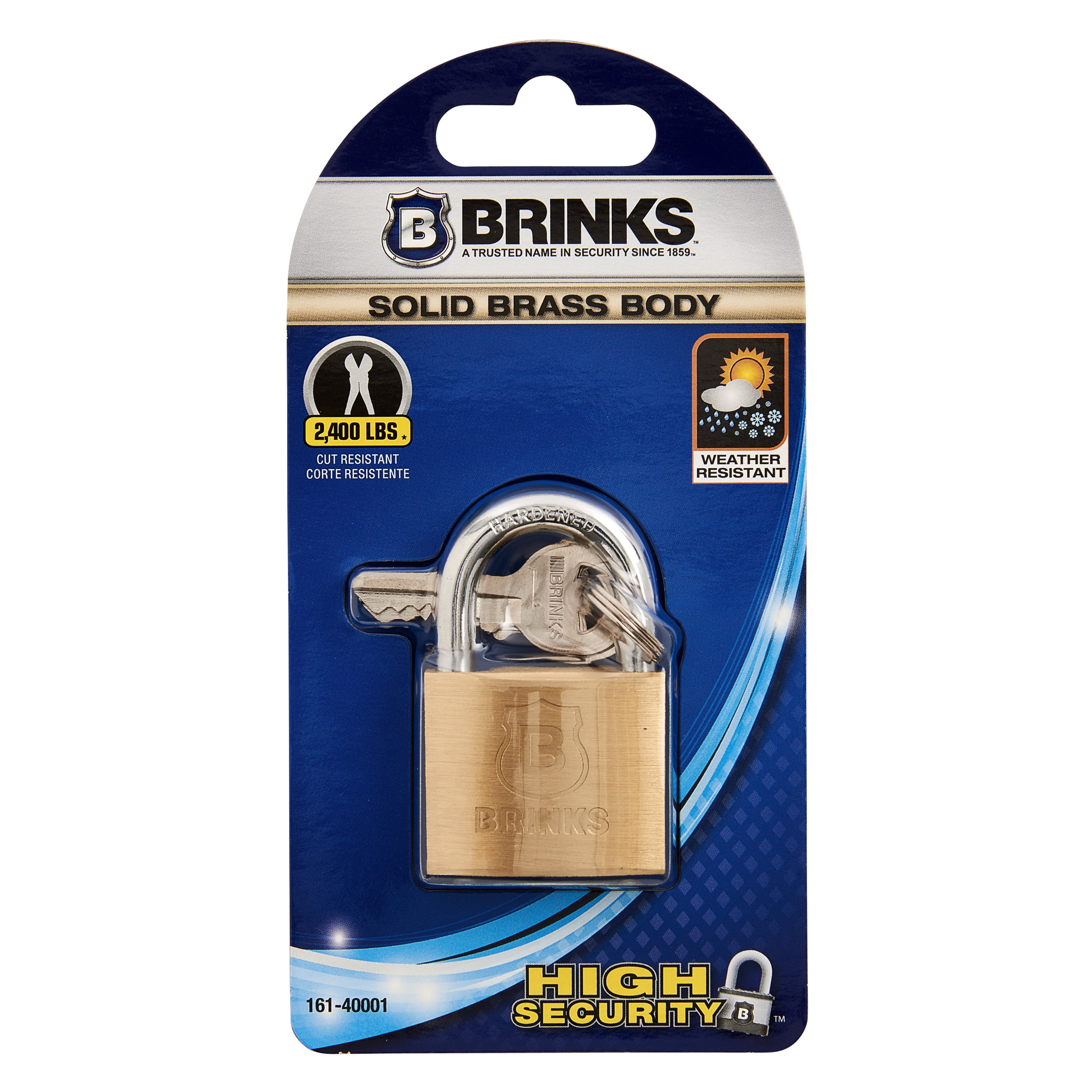 Brinks 171-40401 40mm Solid Brass Padlock, 4 Pack