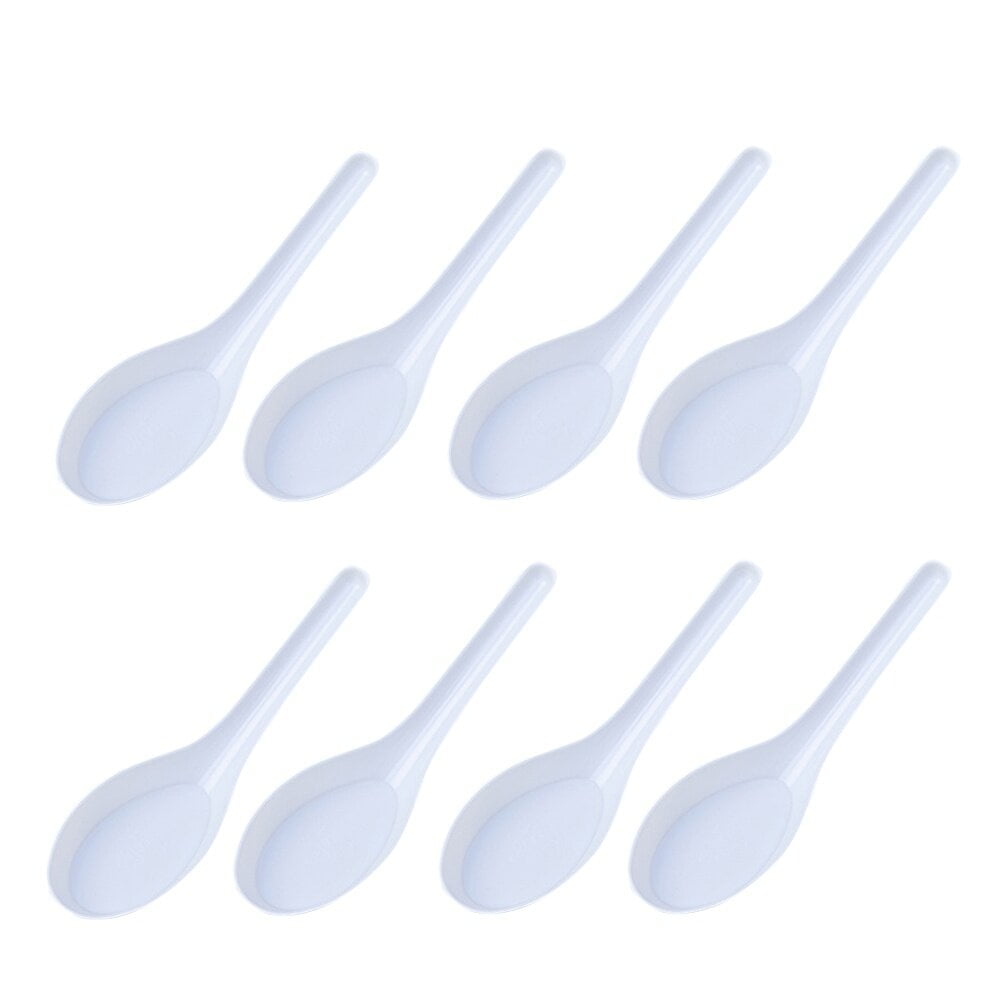 50pcs Home Kitchen Clear Plastic Disposable Soup Spoons Asian Soup