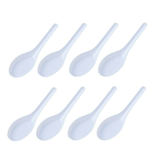 50pcs Home Kitchen Clear Plastic Disposable Soup Spoons Asian Soup