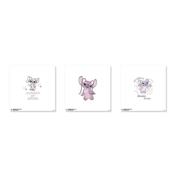 Gallery Pops Disney Lilo & Stitch - Angel Wall Art Bundle (3-Pack), Unframed Version, 12" x 12"