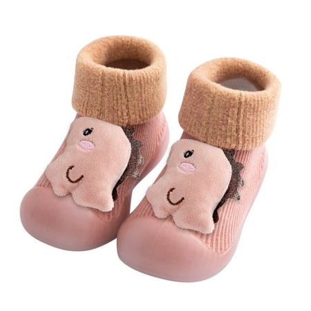 

Toddler Kids Shoes Stocking Soft Slipper Rubber Girls Shoe Socks Knit Boys Warm Sole Patchwork Care Weeding Guest Party Shoes For Child Bowling Footwear
