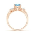 thumbnail image 2 of ANGARA Natural 1.12 ct Aquamarine and Diamond Twisted Vine Engagement Ring in 14K Rose Gold for Women (Size-7mm) | March Birthstone, Anniversary, Jewelry Gift for Women | Natural Aquamarine Ring, 2 of 11