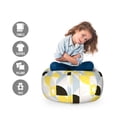 thumbnail image 2 of Abstract Storage Toy Bag Chair, Geometric Symbols Squares and Circles Simple Modern Illustration, Stuffed Animal Organizer Washable Bag, Small Size, Mustard and Charcoal Grey, by Ambesonne, 2 of 3