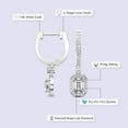 thumbnail image 2 of Diamond Dangle Earring | 8 Carat IGI Certified Emerald Shape Lab Grown Diamond Dangle | 14K in White Gold | Lyra Halo Lab Diamond Earrings | Prong Setting | FG-VS1-VS2 Quality | Friendly Diamonds, 2 of 6