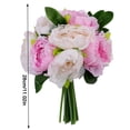 thumbnail image 3 of Ramo de simulación de flor de peonía artificial de 10 cabezas, fiesta de boda, decoración floral para el hogar, flor falsa, blanco púrpura Kearding HA7016-03B, 3 of 6