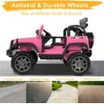 thumbnail image 4 of JOYMOR 12V Electric Two Seaters Ride on Car, Remote Control Kids Toddler Ride On Cars Motorized Vehicles Toy Car, Seat Belts, LED Lights and Horn (Pink), 4 of 9