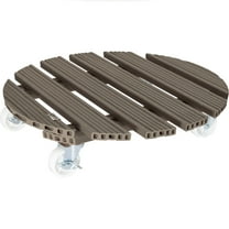 Wagner design yourself 20" Taupe Wood Plastic Composite Round Plant Caddy