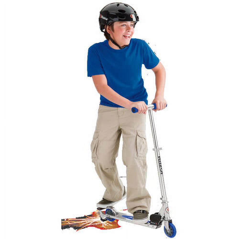 Razor Spark Kick Scooter - Blue, Lightweight Aluminum Frame, Foldable, for Child Ages 5+, Unisex