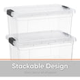 thumbnail image 3 of Superio Clear Storage Boxes with Lids, Plastic Container Bins for Organizing, Stackable Crates, BPA Free, Non Toxic, Odor Free, Organizers for Home, Office, School, and Dorm, 21 Quart, 2 Pack, 3 of 9