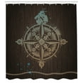 thumbnail image 3 of Ambesonne Compass Shower Curtain, Boating Ship, 69"Wx84"L, Tan Brown, 3 of 3