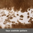 thumbnail image 3 of YJ.GWL Faux Cowhide Rug Cow Print Area Rugs Cow Hide Carpet for Bedroom Living Room Home Office Western Decor,4.6'x5.2',Khaki, 3 of 7