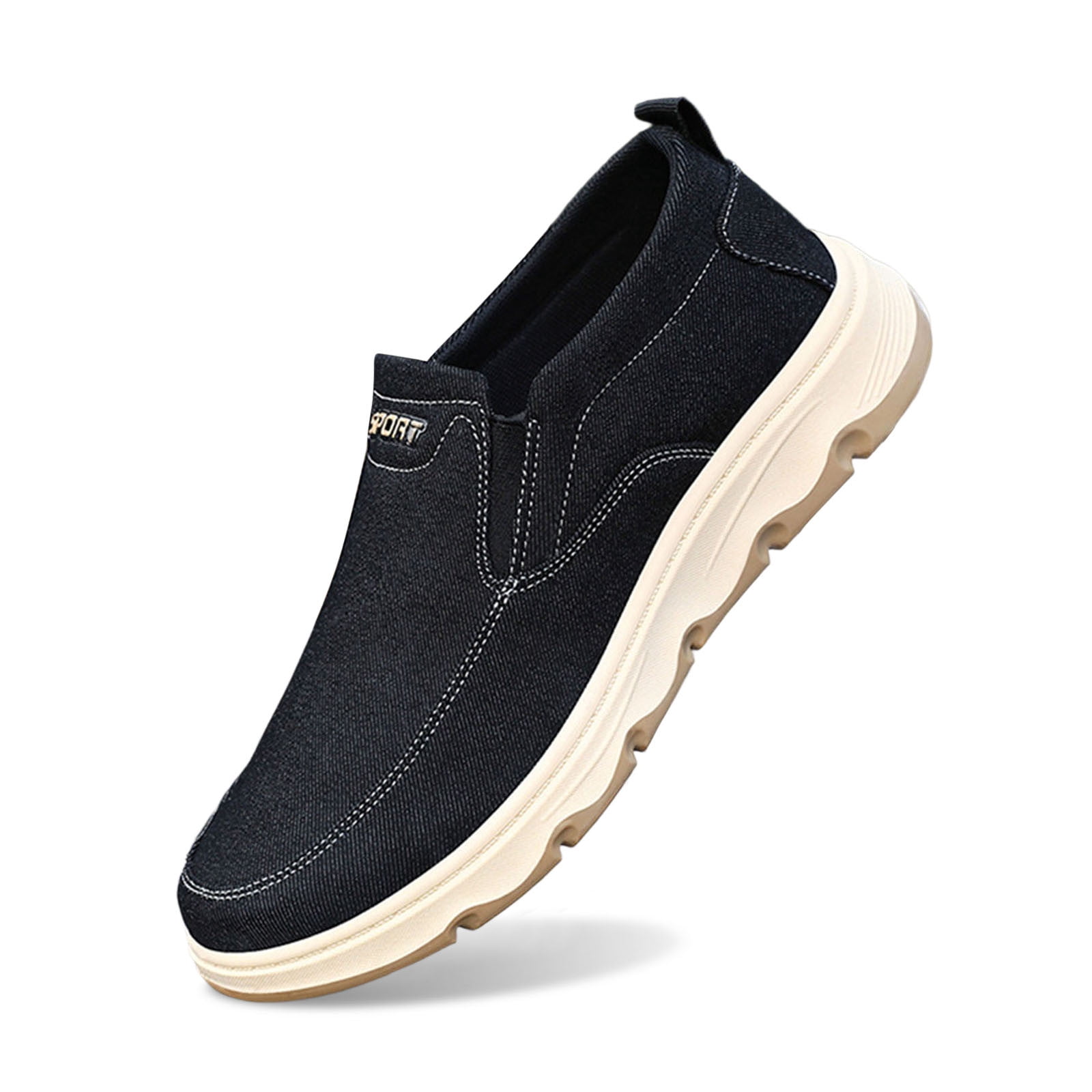 NEW DREW men\'s journey ii shoes in black/black stretch Drew Journey Ii Men Casual Shoe In Black/black Stretch  main image 4