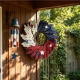thumbnail image 5 of Independence Day Red White Blue Patriotic Garland Front Door Wreath Hanging Door Decoration Outdoor Indoor 4th of July Memorial Veterans Labor Day Party Home Holiday Decor Wreath Ornament, 5 of 6