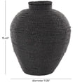 thumbnail image 3 of DecMode 13" Handmade Wrapped Pot Black Metal Vase, 3 of 9