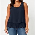 thumbnail image 5 of BUIGTTKLOP Plus Size Tank Tops for Women Sleeveless Cotton Shirts Scoop Neck T Shirts Double Layered Dressy Casual Loose Fitted Blouses, 5 of 7