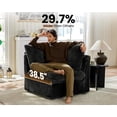 thumbnail image 3 of CHIC HOUSE Corner Seat for Modular Oversized Couch,Plush Corduroy Upholstered Chaise Module with Chenille Fabric,Convertible Sectional Sofa Unit in Black, 3 of 10