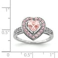 thumbnail image 2 of 925 Sterling Silver Rhodium Morganite Heart Ring, 2 of 2