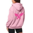 thumbnail image 4 of Breast Cancer Awareness Hoodies for Women 2025 Pink Ribbon Graphic Zip Up Hooded Sweatshirt with Pockets Jackets Coat, 4 of 7