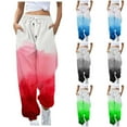 thumbnail image 2 of Tumotour Sweatpants For Women Gradient Color Elastic High Waisted Drawstring Wide Leg Trousers Pockets Casual Athletic Fit Lounge Joggers Pants, 2 of 5