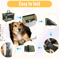 thumbnail image 4 of 36in Collapsible Dog Crate, Portable Soft Travel Dog Crate with Bowl, Foldable Pet Kennel Carrier, with Signature Card and Pen, Green, 4 of 8