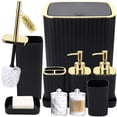 thumbnail image 1 of Set de accesorios de baño XLHOMO Gorgeous, 10 piezas, negro/dorado, 1 of 6
