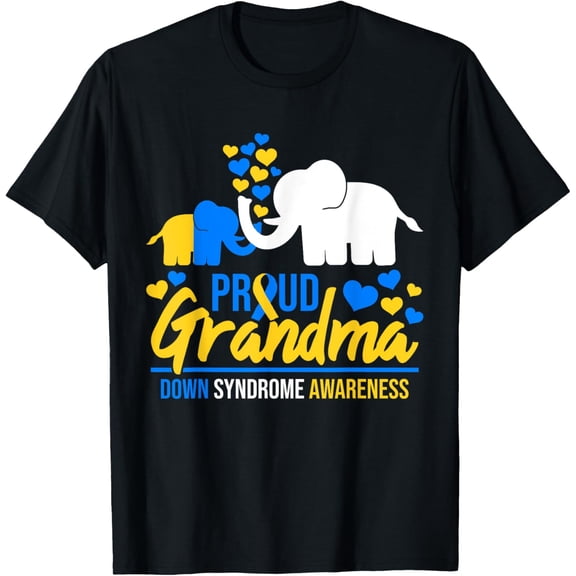 Exquisite and comfortable-Proud Grandma World Down Syndrome Awareness Day Elephant T21 T-Shirt