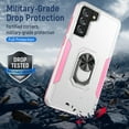 thumbnail image 2 of Allytech Galaxy S21FE 2021 Case with Ring Holder Grip, TPU + Hard PC Anti-Scratch Shockproof [Work with Magnetic Car Mount] Portable Kickstand Case for Samsung Galaxy S21 FE 6.4" 2021, White + Pink, 2 of 7