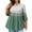 Light Green, variant on Plus Size Fashion Tops for Women Fall Crew Neck 4x-5x Tee Dressy Casual 3/4 Sleeve Tops Floral Printed Loose Fit Shirt