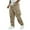 Khaki, variant on Wyobmus Mens Twill Cargo Pants Summer Outdoor Hiking Fishing Short Solid Color Waist Drawstring Workwear Pants S-2X Olive Green