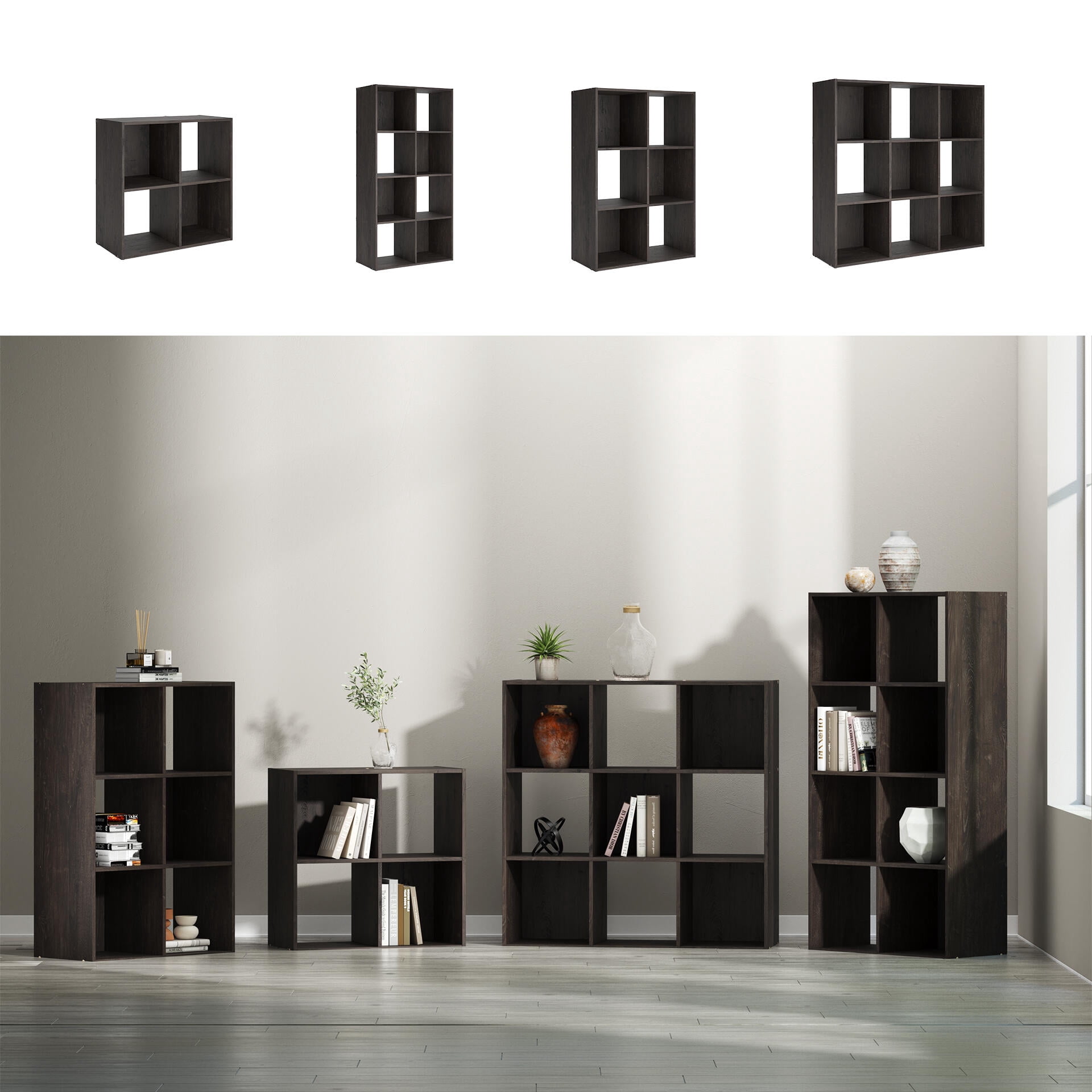Signature Design by Ashley Piperton 4 Cube Storage Organizer with Charcoal Finish
