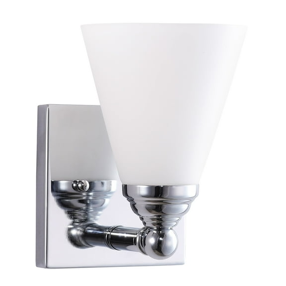 Sunlite Vanity Light Fixture, Frosted Glass Shade, Medium Base (E26) Socket, Standard A19 (60W Max), Brushed Nickel