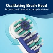 Equate Advanced Dual Action Battery-Powered Electric Toothbrush with 2 Replacement Heads, White