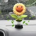 【Trjgtas】 Sunflower Car Dashboard Decorations, Dashboard Knitted