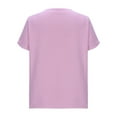 thumbnail image 4 of DDAPJ pyju Summer Tops for Women Short Sleeve Crewneck T Shirt Solid Casual Athletic Tee Shirts Lightweight Soft Comfy Tees Lightning Sales of The Day Pink M, 4 of 6