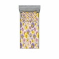 thumbnail image 2 of Ambesonne Floral Fitted Sheet & Pillow Sham Set, Hand Drawn Pansy Garden, Full, Lavender Lilac Yellow, 2 of 3