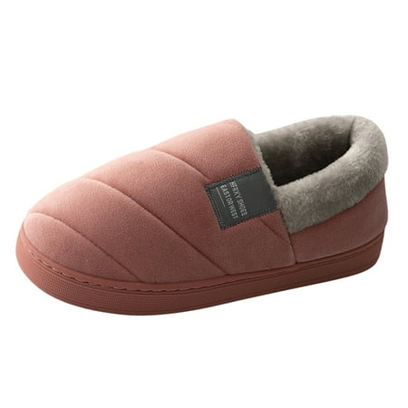 

adviicd Boot Flats Shoes for Women Hard Sole Couples Women Slip On Furry Plush Flat Home Winter Round down Flats Shoes Women