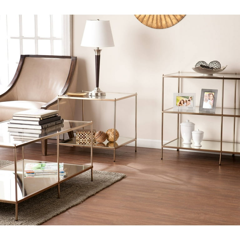 Ember Interiors SEI Glam Mirrored Coffee Table Metallic Gold