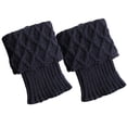 thumbnail image 7 of Dengjunhu Women Winter Rhombus Knitted&nbsp;Leg Warmers Solid Color Boot Socks Toppers Cuffs, 7 of 7
